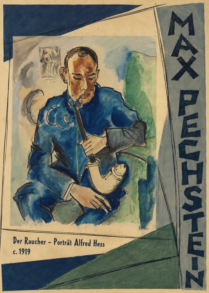 Max Pechstein Der Raucher – Porträt Alfred Hess No3 - Plakát