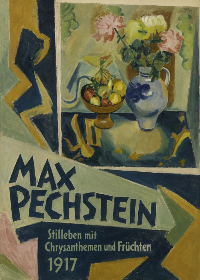 Max Pechstein Stilleben Mit Chrysanthemen Und Früchten No3 - Plakát