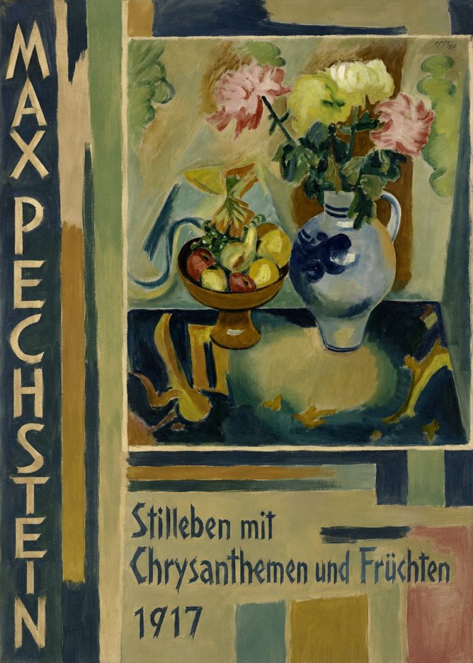 Max Pechstein Stilleben Mit Chrysanthemen Und Früchten No4 - Plakát