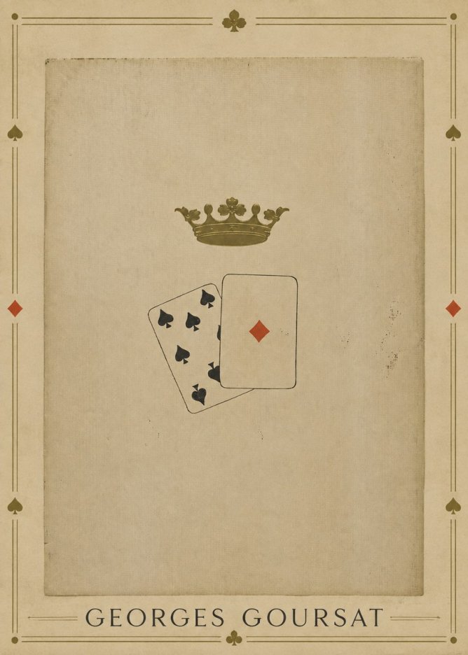 Georges Goursat Crown and Playing Cards No1 - Plakát