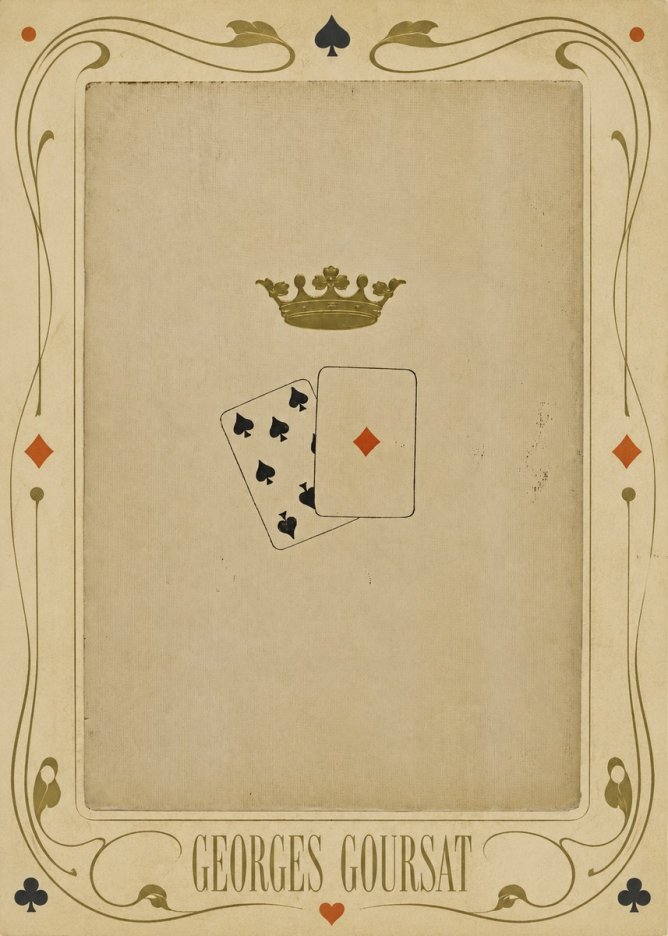 Georges Goursat Crown and Playing Cards No5 - Plakát