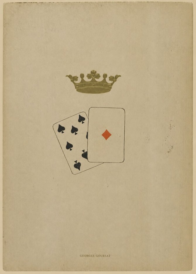 Georges Goursat Crown and Playing Cards No6 - Plakát