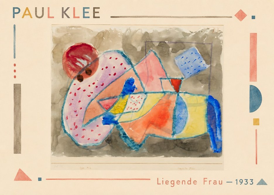 Paul Klee Liegende Frau - 1933 No1 - Plakát