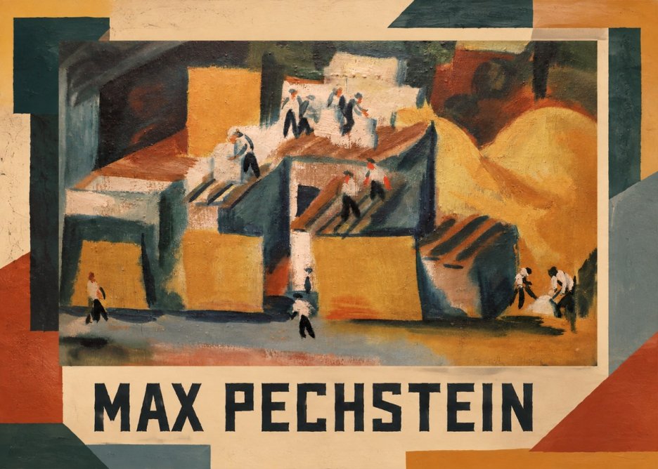 Max Pechstein Workers on Rooftops No1 - Plakát