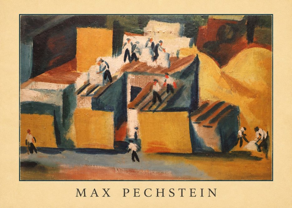 Max Pechstein Workers on Rooftops No3 - Plakát