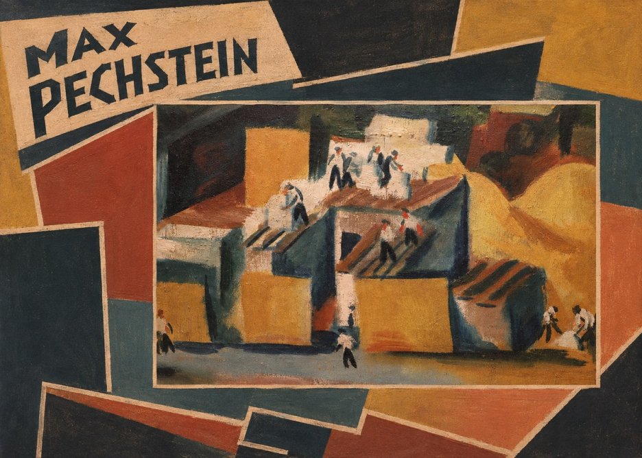 Max Pechstein Workers on Rooftops No6 - Plakát