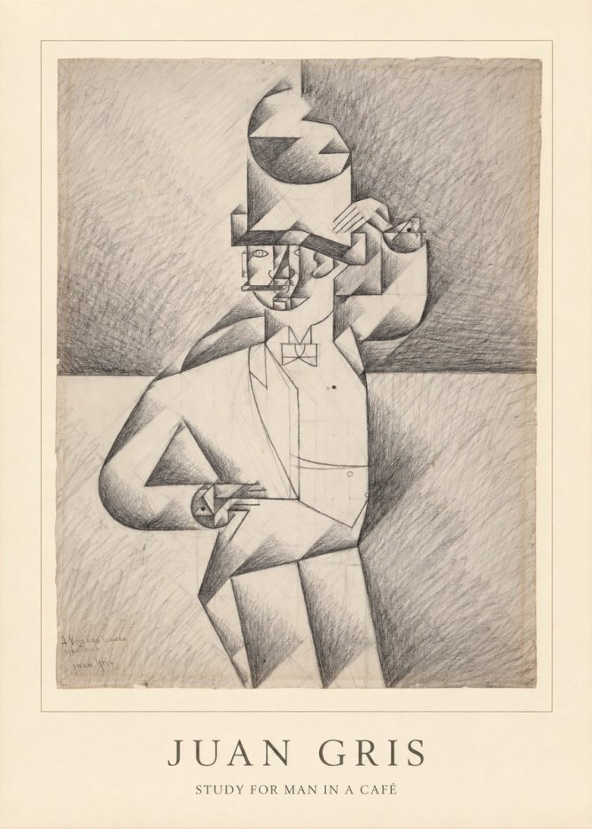 Juan Gris Study for Man in a Café No4 - Plakát