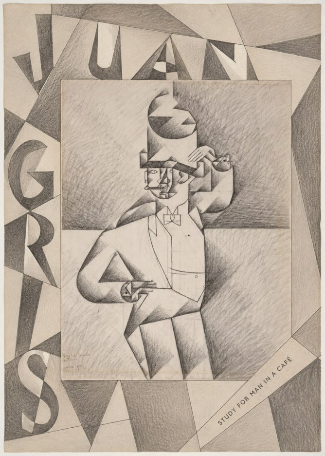 Juan Gris Study for Man in a Café No5 - Plakát