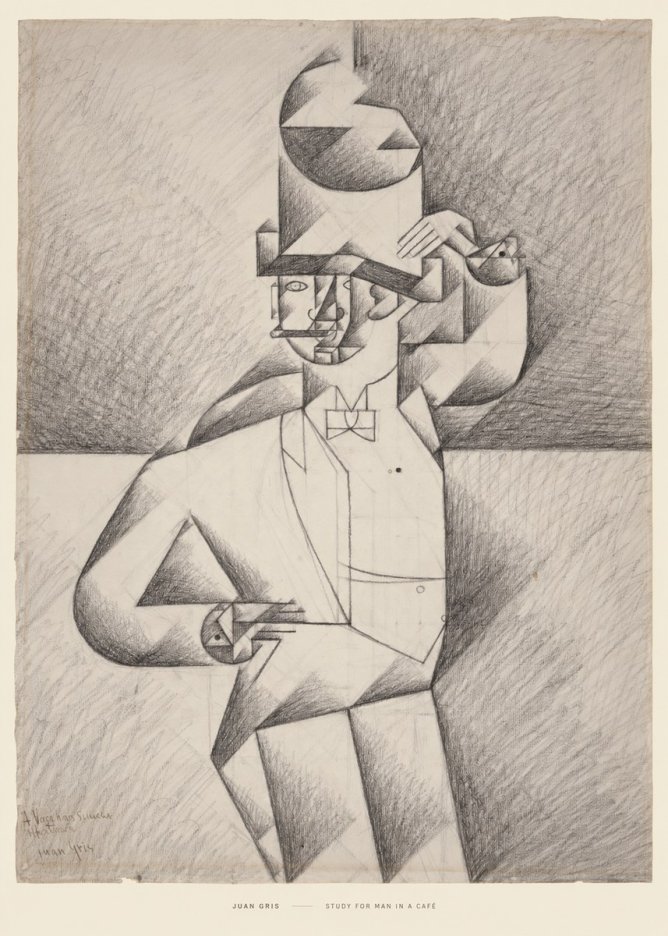 Juan Gris Study for Man in a Café No6 - Plakát