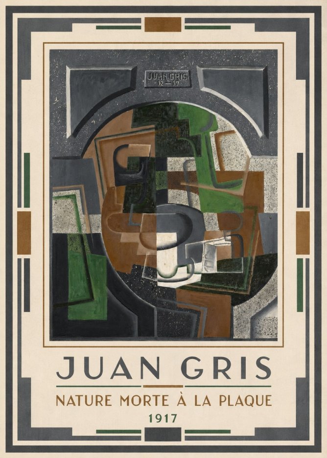Juan Gris Nature Morte À La Plaque No1 - Plakát