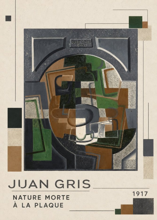 Juan Gris Nature Morte À La Plaque No5 - Plakát