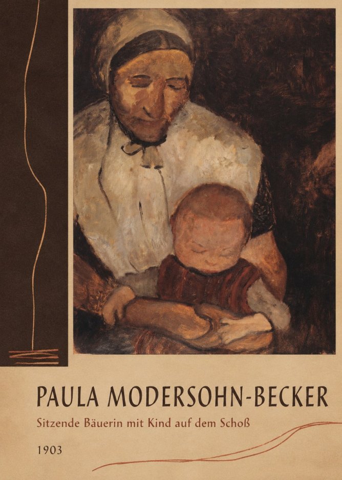 Paula Modersohn-Becker Sitzende Bäuerin Mit Kind Auf Dem Schoß No2 - Plakát
