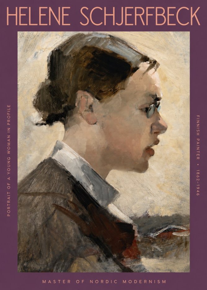 Helene Schjerfbeck Portrait of a Young Woman in Profile No2 - Plakát
