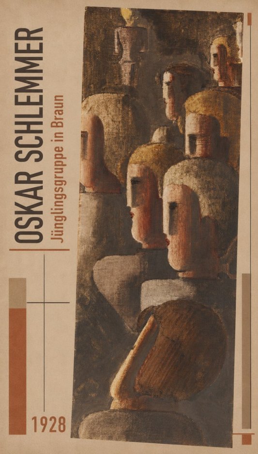 Oskar Schlemmer Jünglingsgruppe in Braun No2 - Plakát