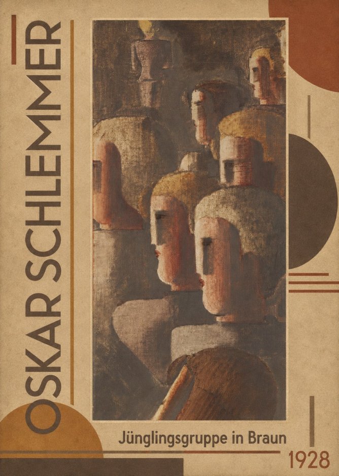 Oskar Schlemmer Jünglingsgruppe in Braun No3 - Plakát