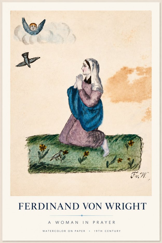 Ferdinand von Wright A Woman in Prayer No1 - Plakát