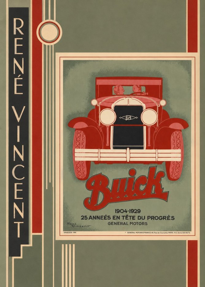 René Vincent Buick - 25 Années En Tête Du Progrès No3 - Plakát