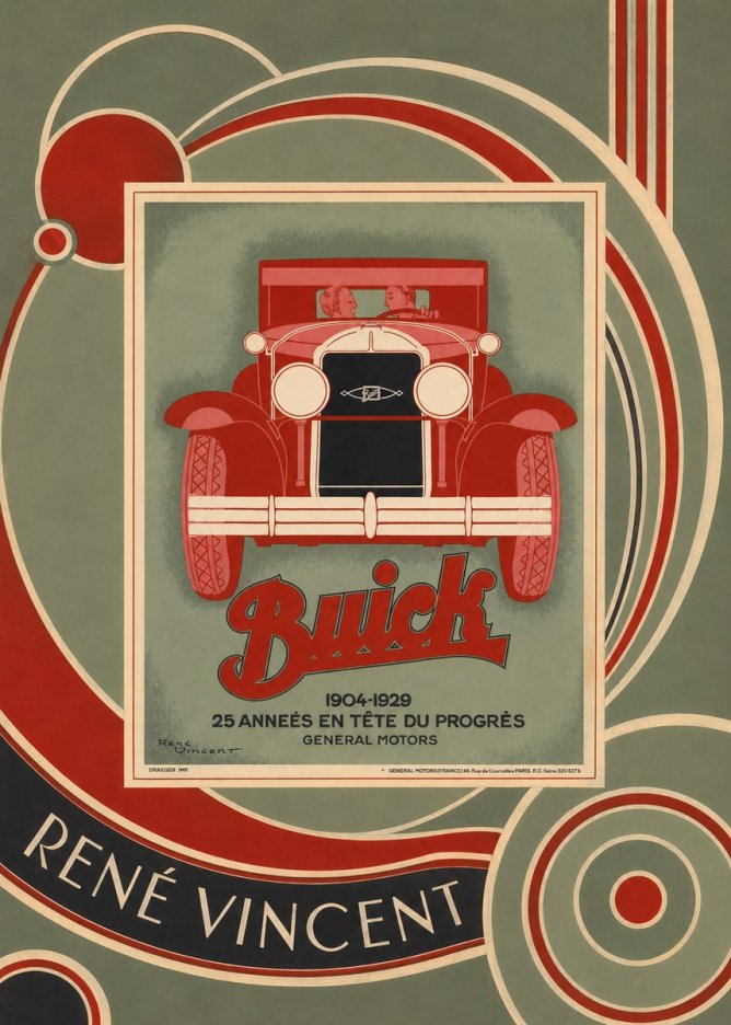 René Vincent Buick - 25 Années En Tête Du Progrès No5 - Plakát