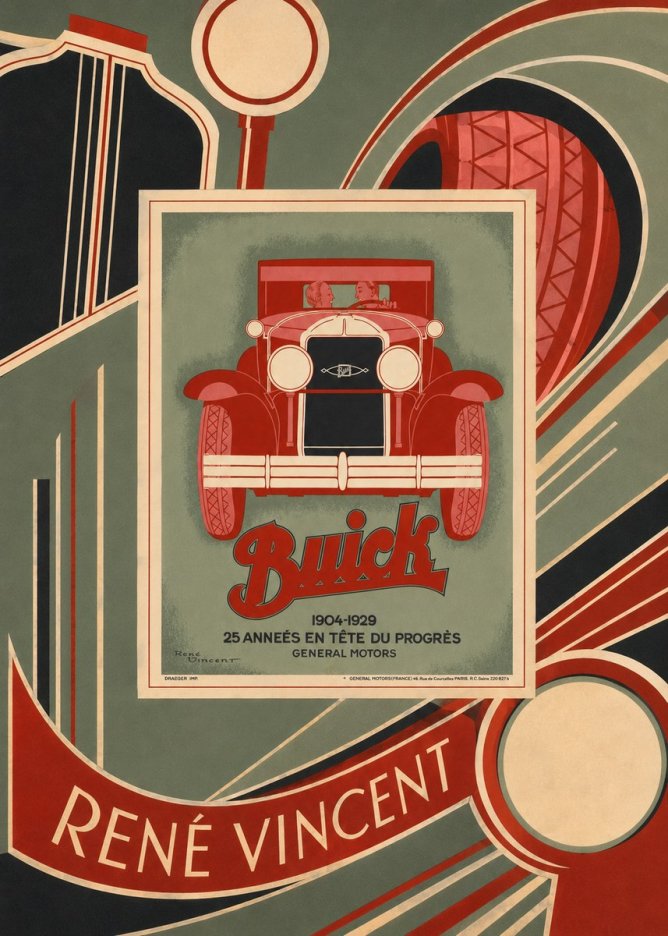 René Vincent Buick - 25 Années En Tête Du Progrès No6 - Plakát