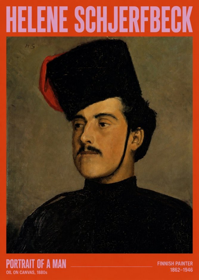 Helene Schjerfbeck Portrait of a Man II No2 - Plakát