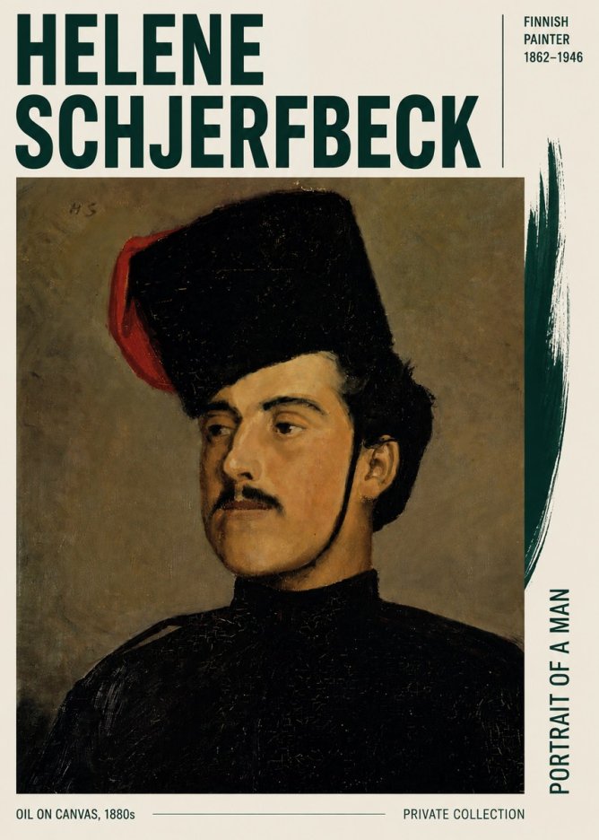 Helene Schjerfbeck Portrait of a Man II No3 - Plakát
