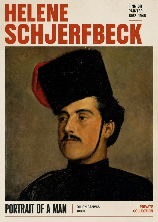 Helene Schjerfbeck Portrait of a Man II No5 - Plakát