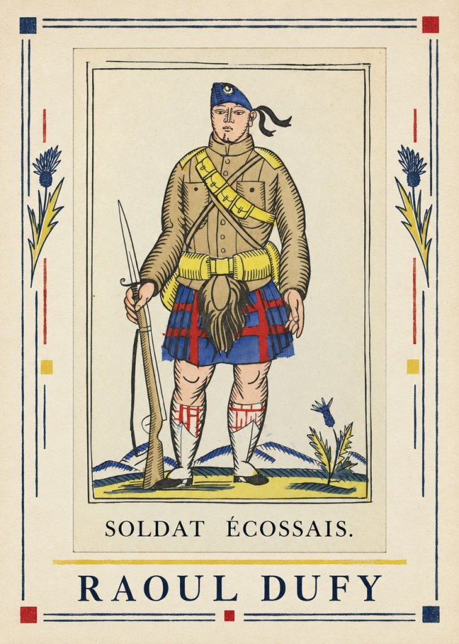 Raoul Dufy Soldat Écossais. No6 - Plakát