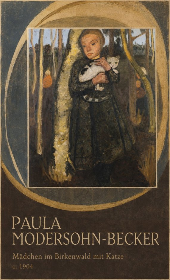 Paula Modersohn-Becker Mädchen Im Birkenwald Mit Katze No5 - Plakát