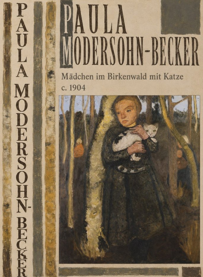 Paula Modersohn-Becker Mädchen Im Birkenwald Mit Katze No6 - Plakát