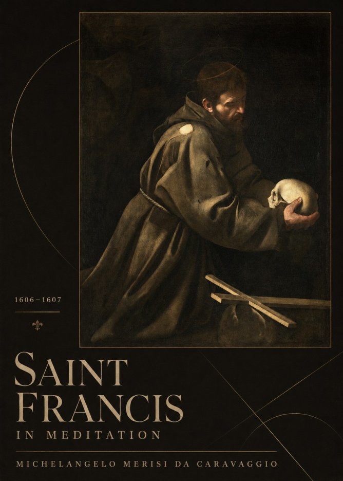 Michelangelo Merisi da Caravaggio Saint Francis in Meditation I No3 - Plakát