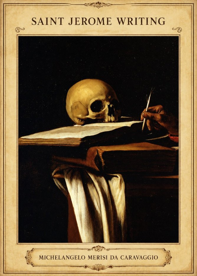 Michelangelo Merisi da Caravaggio Saint Jerome Writing III No5 - Plakát