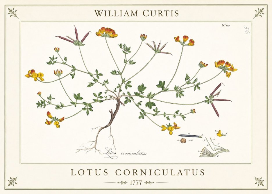 William Curtis Bird's-foot Trefoil No6 - Plakát