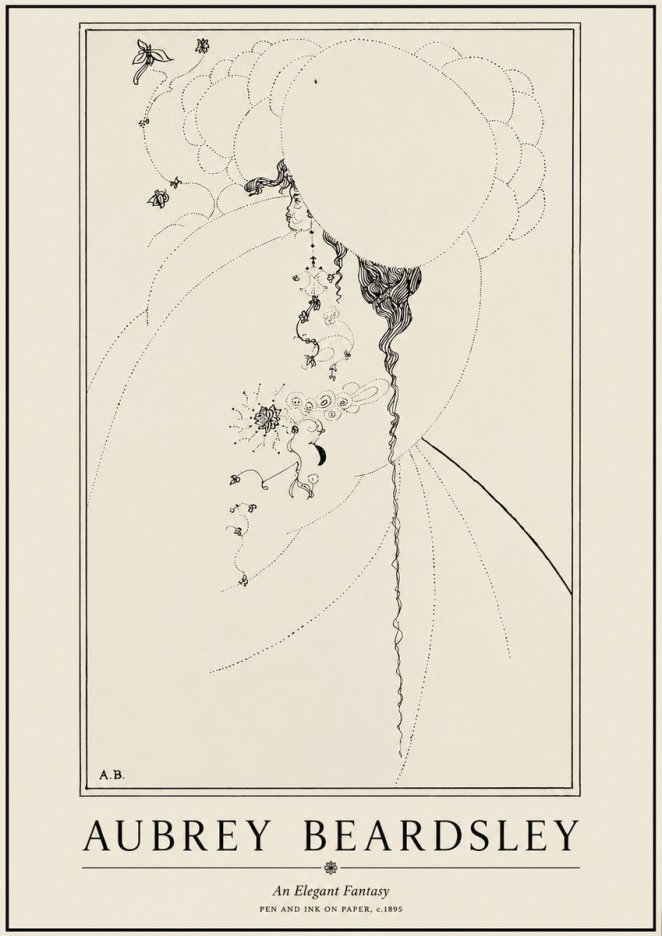 Aubrey Beardsley An Elegant Fantasy No1 - Plakát