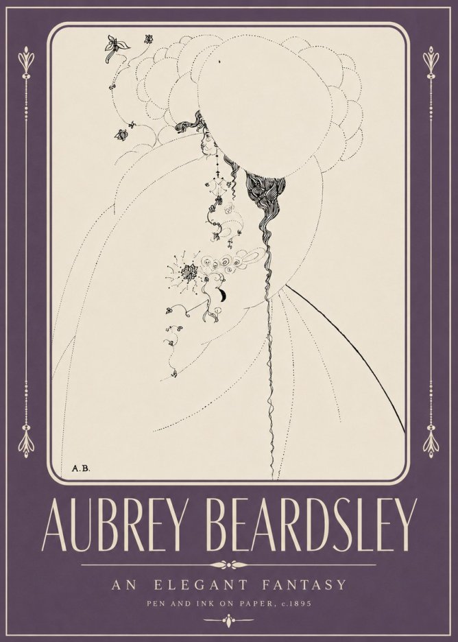 Aubrey Beardsley An Elegant Fantasy No2 - Plakát