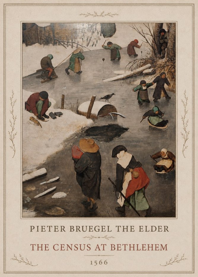 Pieter Bruegel The Census at Bethlehem II No1 - Plakát