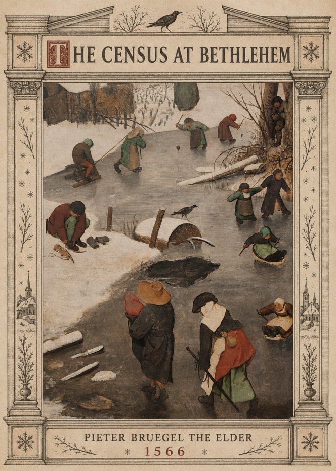 Pieter Bruegel The Census at Bethlehem II No5 - Plakát