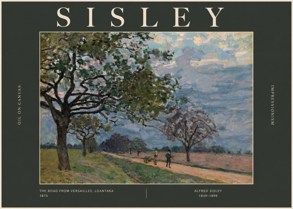Sisley The Road from Versailles, Loantaka No2 - Plakát
