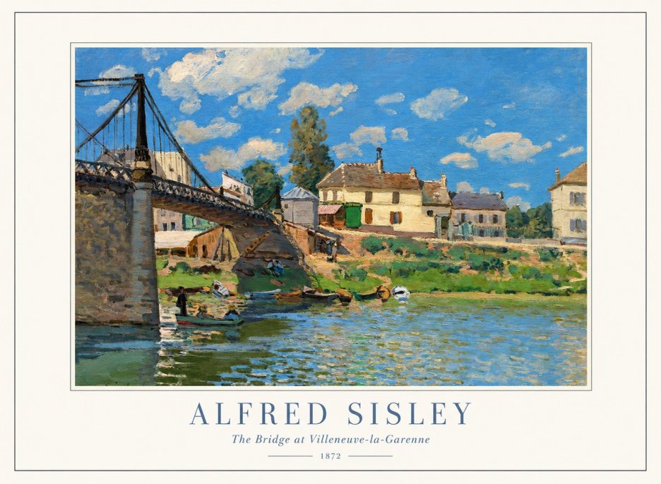 Sisley The Bridge at Villeneuve-la-garenne I No1 - Plakát