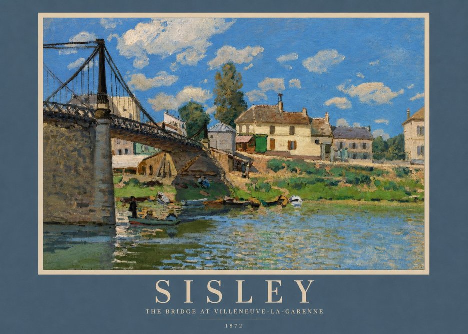 Sisley The Bridge at Villeneuve-la-garenne I No2 - Plakát