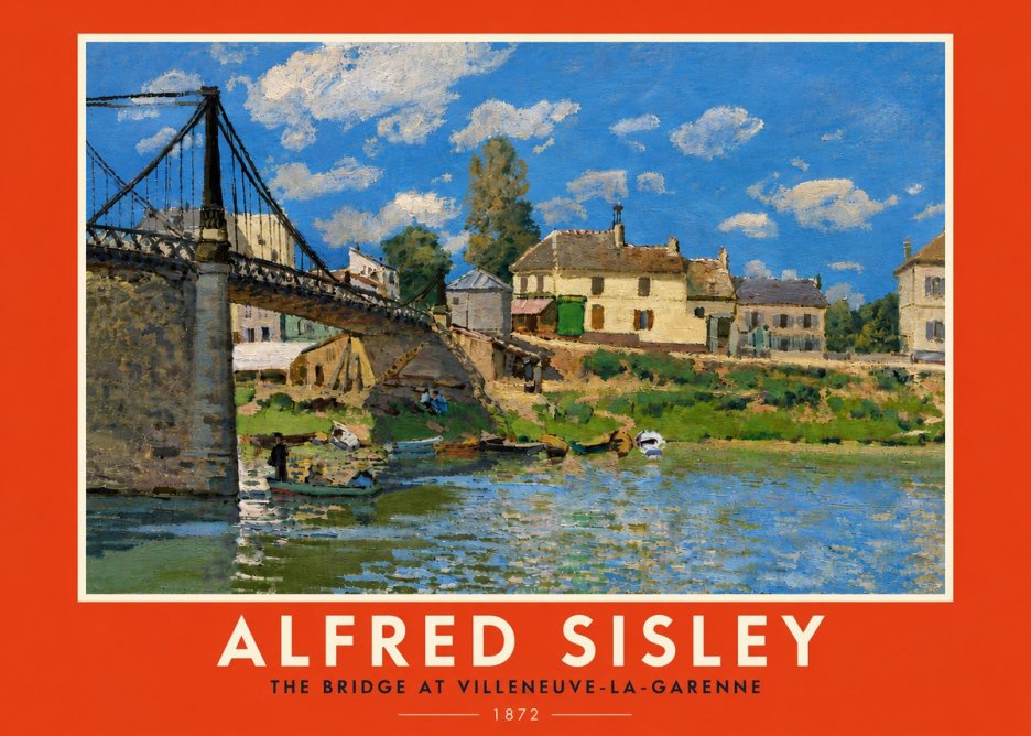 Sisley The Bridge at Villeneuve-la-garenne I No6 - Plakát