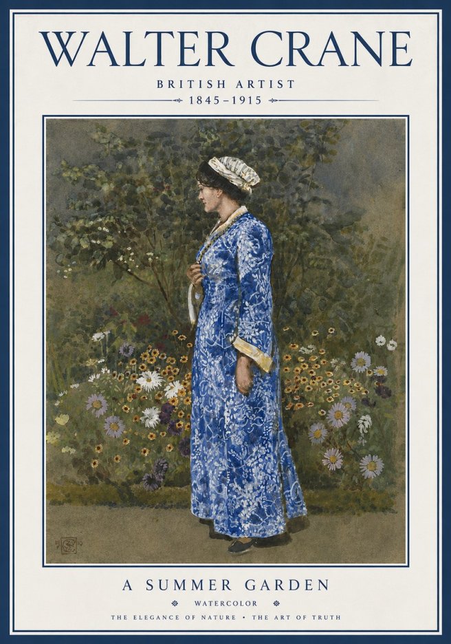 Walter Crane A Summer Garden No5 - Plakát