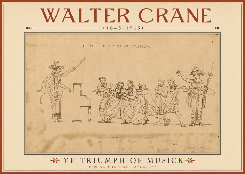 Walter Crane Ye Triumph of Musick No4 - Plakát