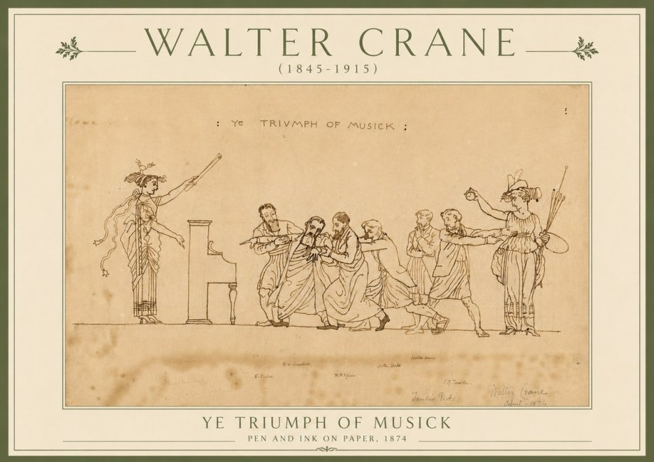 Walter Crane Ye Triumph of Musick No5 - Plakát