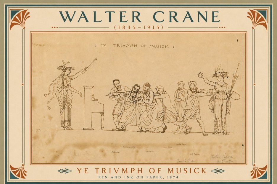 Walter Crane Ye Triumph of Musick No6 - Plakát