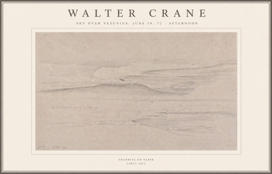Walter Crane Sky over Vezuvius: June 19, 72 : Afternoon No1 - Plakát