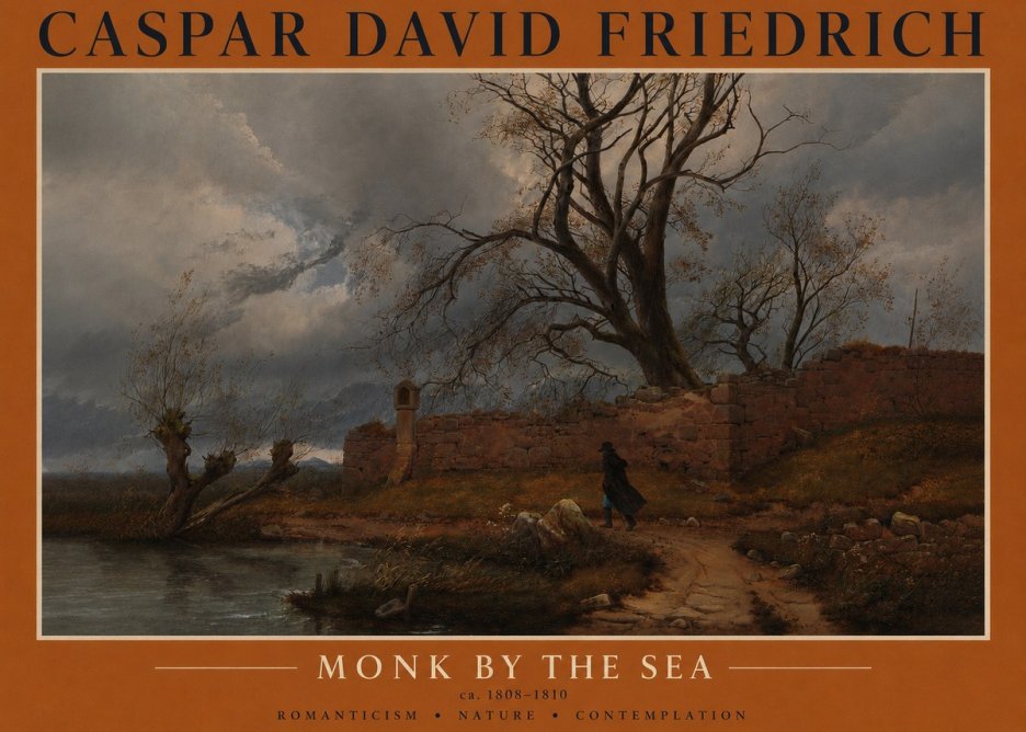 Caspar David Friedrich Autumn Landscape with Ruin No3 - Plakát