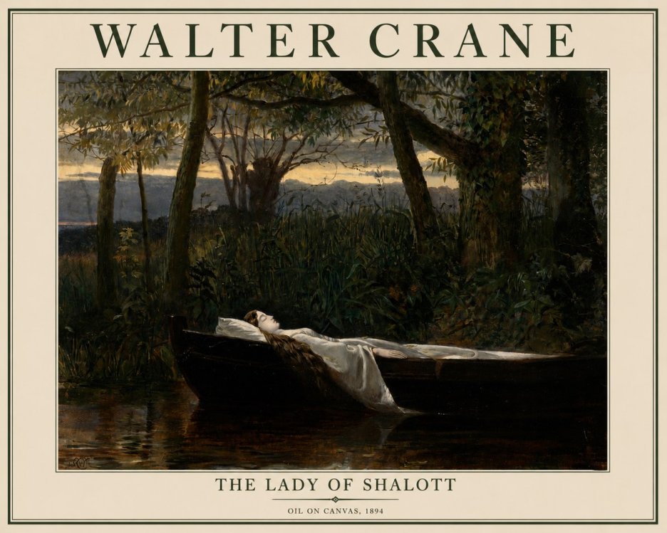 Walter Crane The Lady of Shalott No3 - Plakát
