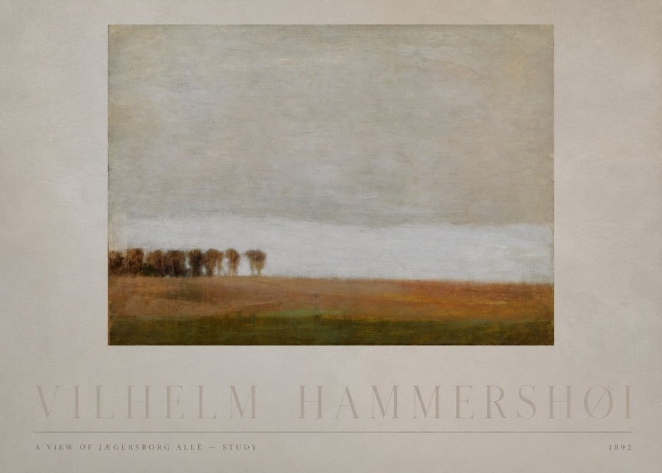Vilhelm Hammershøi A View of Jægersborg Allé - Study No4 - Plakát