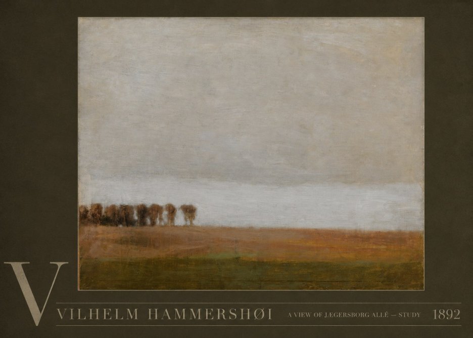 Vilhelm Hammershøi A View of Jægersborg Allé - Study No5 - Plakát