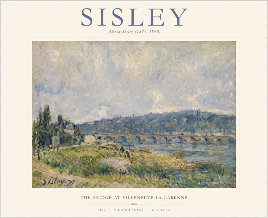 Sisley The Bridge at Villeneuve-la-garenne II No1 - Plakát